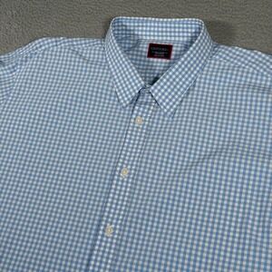 Untuckit Shirt Mens 3XL Blue White Check Gingham Button Up Casual Long Sleeve